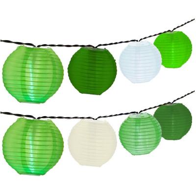 China 10pcs Cloth 10pcs Light Decorative Lantern String Lights Outdoor Waterproof Nylon Solar Powered Nylon 4m LED String Light White for sale