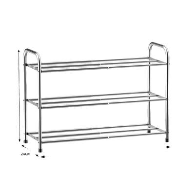 China Stackable Organizer Metal Black Stainless Steel 5 Tier Shoe Rack Detachable Base Minimalist Anti-Slip Shelving Storage for Home Porch for sale