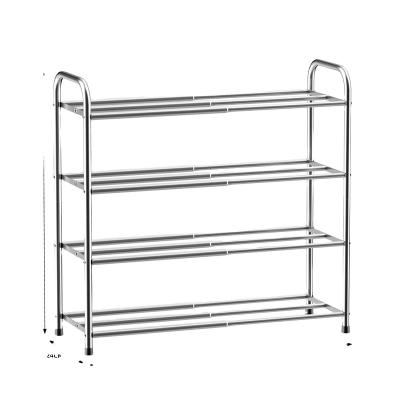 China Minimalist Multifunctional Sturdy Round Stainless Steel Shoe Racks Wardrobe View Rack Shoe Rack For Closet Living Room Bedroom for sale