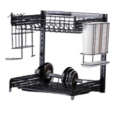 China New Sustainable Black Stainless Steel Dish Racks Drying Kitchen Rack For Home Use for sale