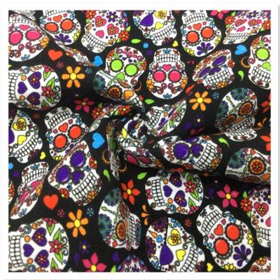 China OEM 280gsm Custom Print Stretch Terry Fabric 8% Lycra Digital Organic Bamboo Skull Patterns Fabric By The Yard for sale