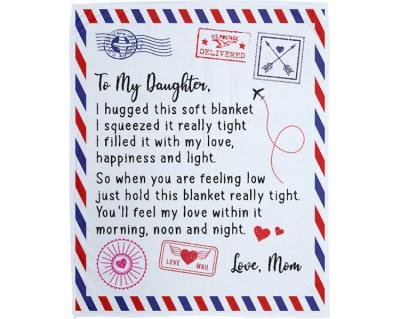 China Best Winter Anti-Static Gift To My Daughter Personalized Blanket For Baby Plush Envelope Letter Soft ETSY Blanket for sale