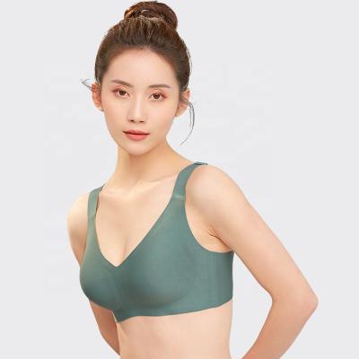 China Wholesale High Quality QUICK DRY Ladies Wire Free Bra Full Coverage Plain Dyed Padded Seamless Women Bralette for sale