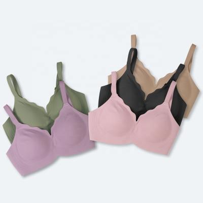 China Seamless Cup Jelly Bra Women Soild Girls Latext Cutout Comfortable Spandex One Piece QUICK DRY Bra Sleep 3/4 Cup for sale