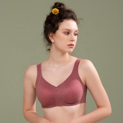 China Custom High Quality Seamless One Piece Women QUICK DRY Gathered Bra Underwear Radio Daily Latex No Trace Bra for sale