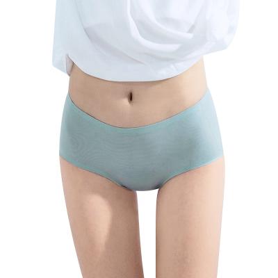 China Anti-static high waist sheer color briefs panties for ladies elastic smooth smooth high middle waist seamless panties for sale