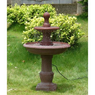 China Easy To Move And Clean Resin Rock Bronzed Fiberglass Outdoor Garden Solar Water Fountain for sale