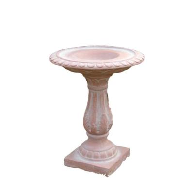 China Easy To Move And Clean Decoration Fiberglass Bowl Material Fiber Resin Feeder And Vintage Bird Bath For Sale for sale