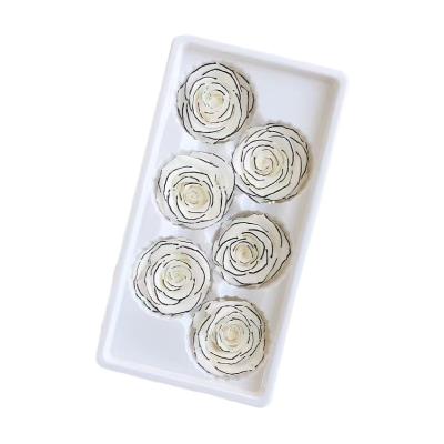 China wholesaler large home deco eternity head eternity rose 5-6cm 6 pieces per box for sale