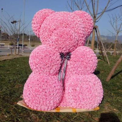 China Gift Foam Rose Teddy Bear Giant Flowers With Custom Size 70cm 120cm 150cm 220cm 300cm Factory Supply for sale