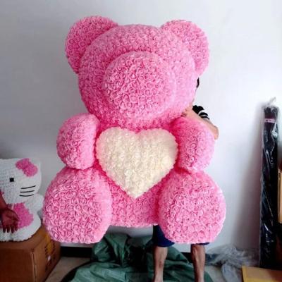 China Wholesale Preserved Gift China Teddy Rose Bear Pe Foam For Valentine Festival Gift for sale