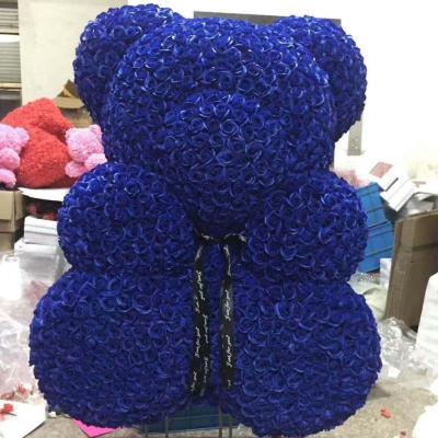 China Gift Factory High Quality Valentine's Day Rose Flower Bear Teddy Soap Made Real Roses With Wholesale Price for sale