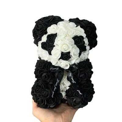 China 2020 Hot Selling Teddy Bear Preserved Flower Rose Good Service Bear Pe Panda for sale