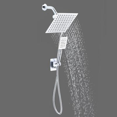 China With Diverter Bathroom Rainfall Shower System Faucet Set  Stainless Steel Metal Shower head dual Function Shower Trim Kit for sale