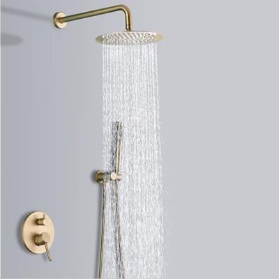 China Without Slide Bar factory mixer bathtub tap hand shower gold built in- wall bathroom shower set faucet for sale