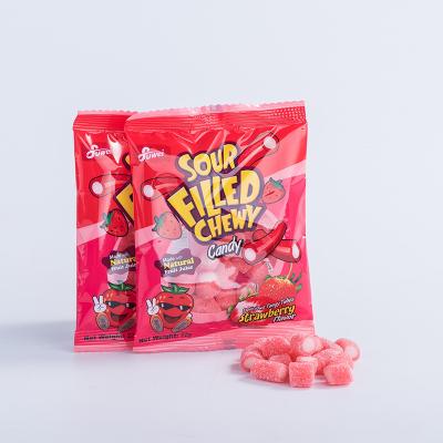 China 22g Natural Sour Licorice Filled Soft Candy Chewy for sale