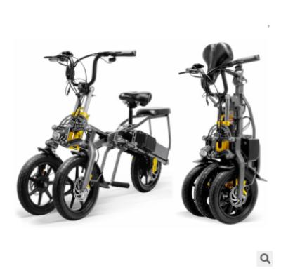 China 2021 Standard Fat Tire Hot Folding 3 Wheel Electric Bicycle 36v 250w 14inch For Adults for sale