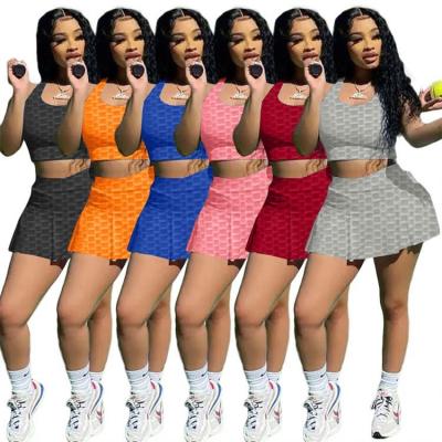 China AOMEI New Arrival 2021 New Arrival Women's Anti-pilling Tracksuits Sets Women Lounge Wear Cute Elastic Two-piece Skirt Sets for sale