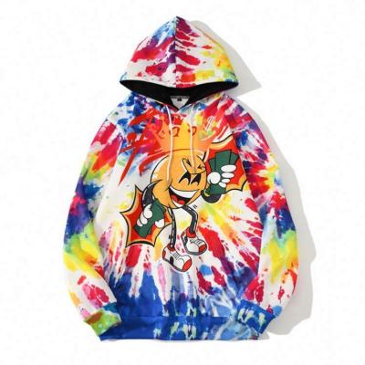 China Anti-wrinkle Good Quality Men's Gym Hoodies Tie Dye Fashion Autumn Casual Drawstring Hoodie for sale