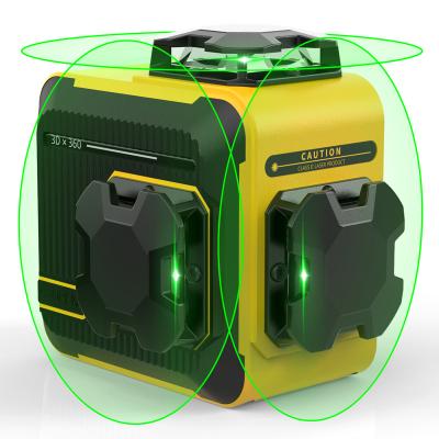 China 3D Laser Level Measurement M03CG 12 Self Leveling Laser Green Hour 7h Long Working 24.3*19.3*14cm for sale