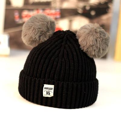 China Customized COMMON Color Winter Warm Hats Knit Beanie Hat Adults Kids Caps for sale