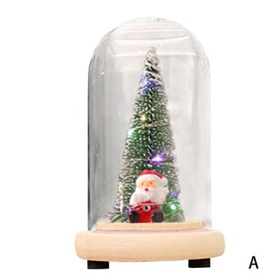 China Mini Christmas Tree Glass Cover Christmas Tree Lighting Christmas Gift 14.5cm x 8cm for sale