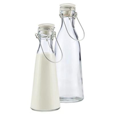 China Clear empty glass milk bottle manufacturer glass milk bottle with cap 500ml for sale