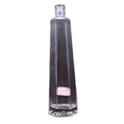 China High Quality 700ml Hexagon Glass Beverage Bottles For Liquor for sale