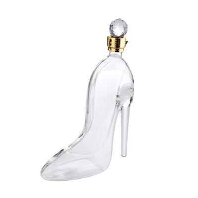 China Creative Wine Design High Heels Shaped Glass Bottle For Brandy 750ml for sale