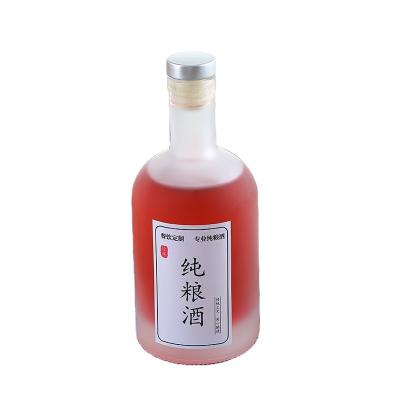 China 500ml Wine Glass Bottle Maker Freeze Brandy Bottle Glass Rum Bottle Glass for sale