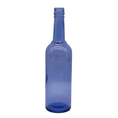 China Beverage Bottle Wholesaler 750ml Blue Glass Beverage Bottles for sale