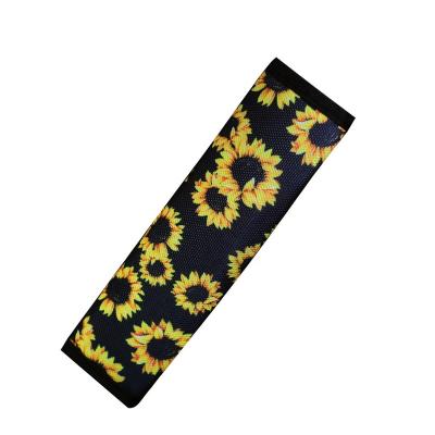 China High Quality Long Durability Sunflower Print Fabric Car Seat Belt Protector Seat Belt Cover for sale