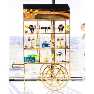 China Popular high quality gold candy cart wedding decoration candy cart for sale