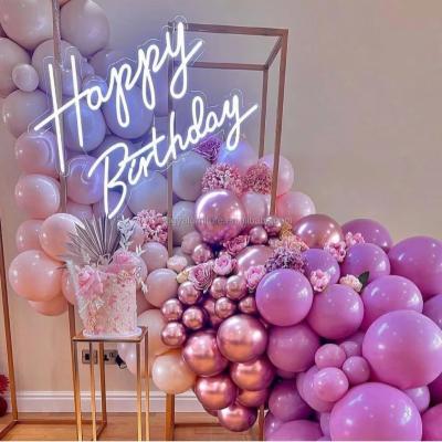 China Acrylic Led Happy Birthday Acrylic Party Led Neon Sign Flex Lights for sale