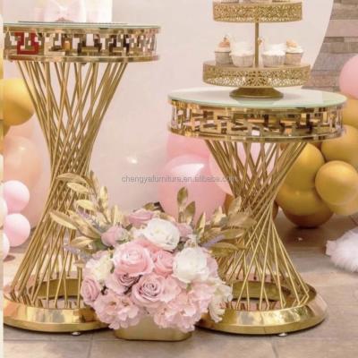 China Hot sale wedding event decoration gold cake stand t cake stand party dessert table cake stand for sale