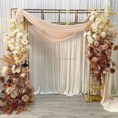 China Shiny Gold Stainless Steel Wedding Arch Floral Arch for sale