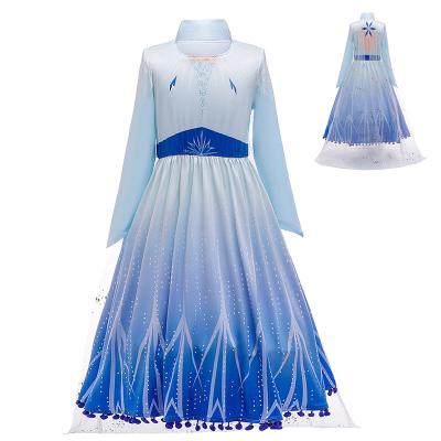 China Princess Dress Up Elsa Dress Princess Cosplay 110-160cm Anti-wrinkle Kids Girls Halloween Party for sale