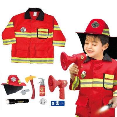 China Genuine/Safe/Attractive Kids Firefighter Costume Role Play Set Firefighter Dress-up and Fireman Toys Props for 3-8 Years Old Kids for sale