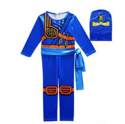 China Hot Selling Polyester Halloween Kids Fancy Dress Up Ninja Go Costume For Kids Ninja Cosplay Jumpsuits Mask Set for sale