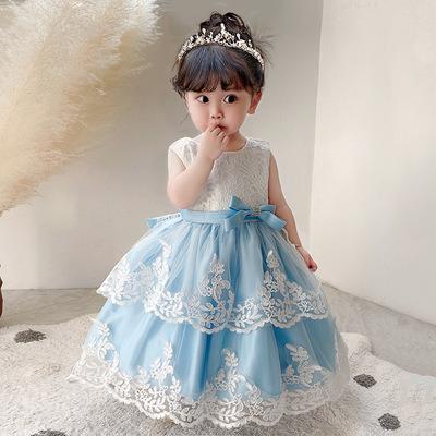 China Baige Kids Regular Dresses For Girls Dress Flower Party Girls Dress Elegant Wedding Dress For Girl Clothes L227 for sale