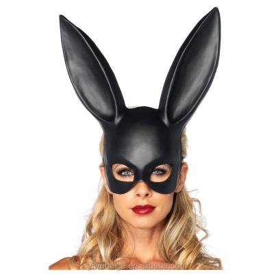 China Halloween Eco-Friendly Bunny Mask Half Face White and Black Dress Up Sexy Bunny Ears Performance Costume Party Masks for sale