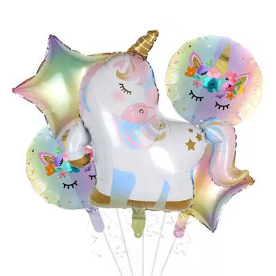 China Unique Cartoon Unicorn Bouquet Balloons Decorations Happy Birthday Banner Balloon Dispenser for sale