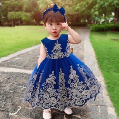 China Baige Sleeveless Summer 1st Birthday Dresses Infant Toddler One Piece Baby Dress Clothes For Party for sale