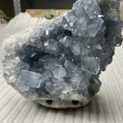 China Health care institutes wholesale bulk high quality raw blue celestine group hedgehog for decoration for sale