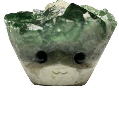 China Health care institutes decorative arts and crafts wholesale high quality bulk fluorite green mineral hedgehog for sale