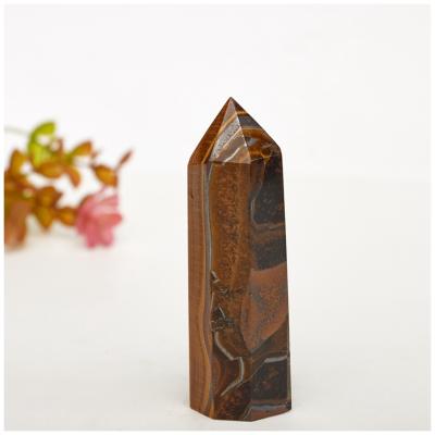 China Wholesale High Quality Hand-Cut Quartz Crystal Tiger Eye Wand from China for sale