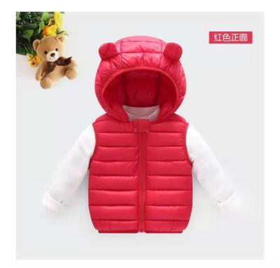 China Viable Duck Feather Filled Packable Ultralight Sleeveless Colorful Hooded Baby Down Jacket Winter Clothing Vest for sale