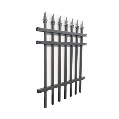 China Easily Compiled Exterior Security Fence Panels Designs In Spear Wrought Iron Construction for sale