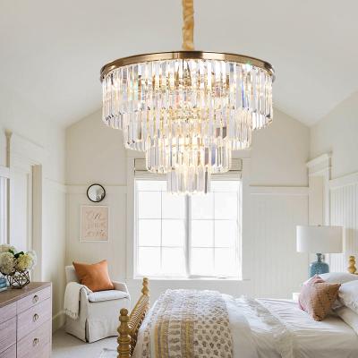 China New Design LED Living Room Glass Pendant Light Hanging Crystal Chandelier Modern Modern Luxury Crystal Chandelier Living Room for sale