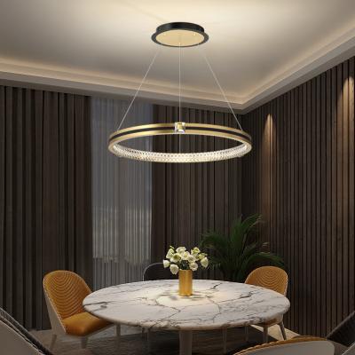 China LED Pendant Lights Ring Chandelier Modern Adjustable Modern Living Room Indoor Chandelier Lighting Fixture for sale